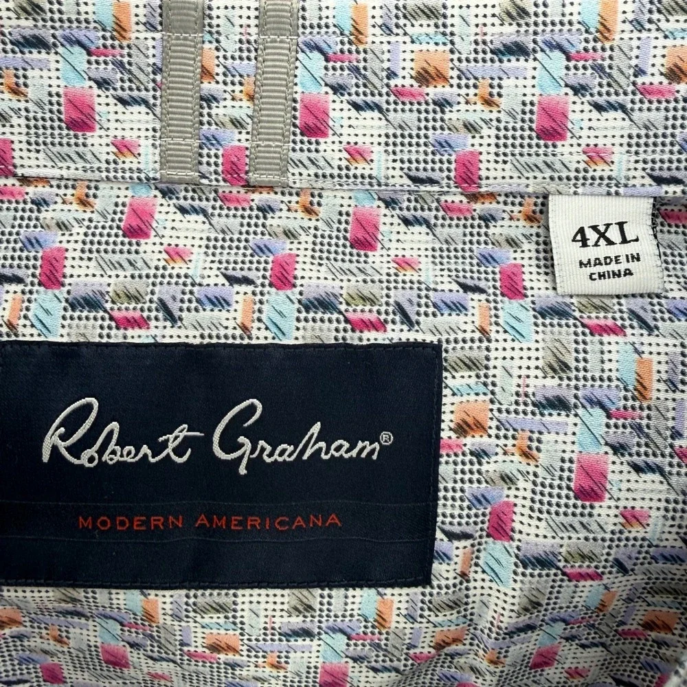 Robert Graham Medina 4XL Geometric Print Button Down Shirt Multicolor NWT